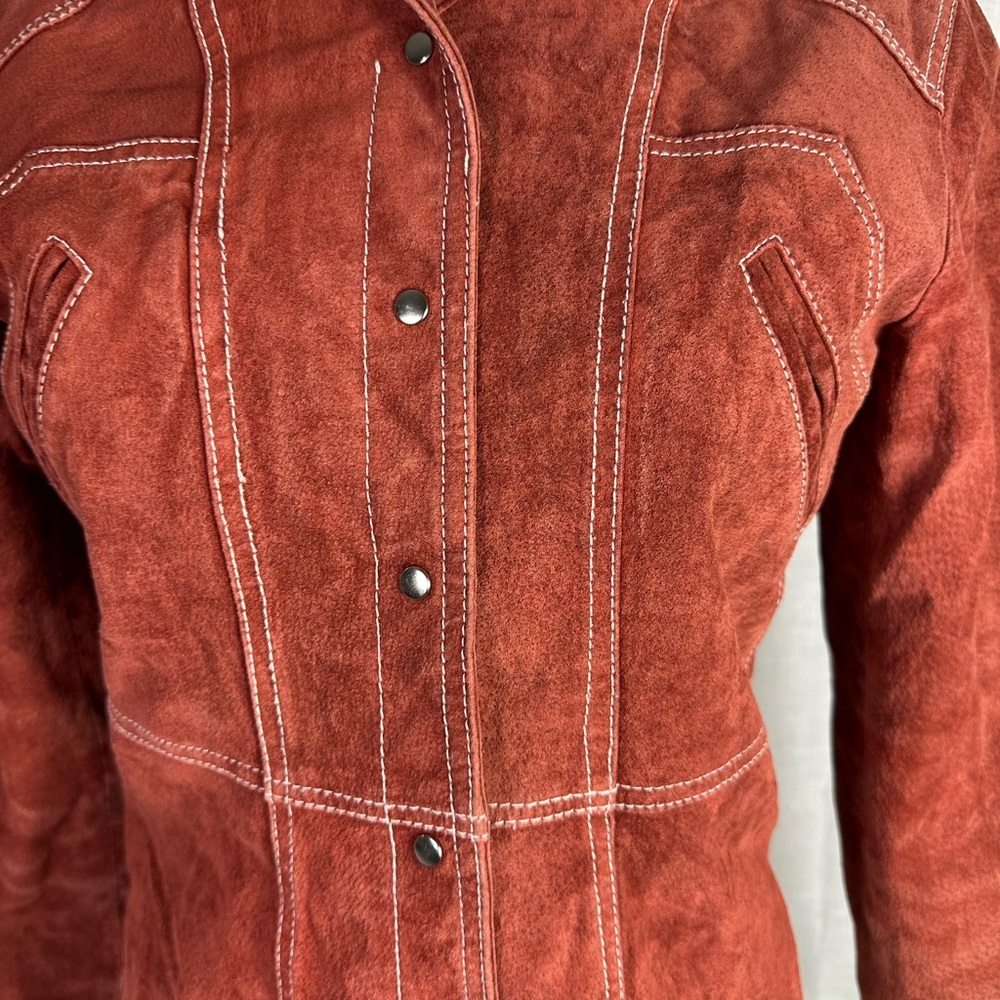 Wilsons Suede Leather Burnt Orange Vintage Jacket Size Medium - Picture 5 of 10